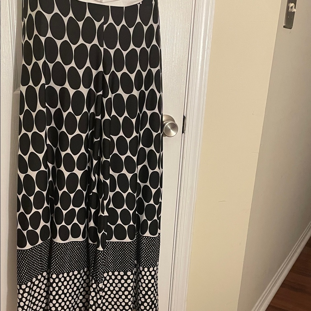 COCOBIANCO Black & White Polka Dot Wide Leg Pants M/L